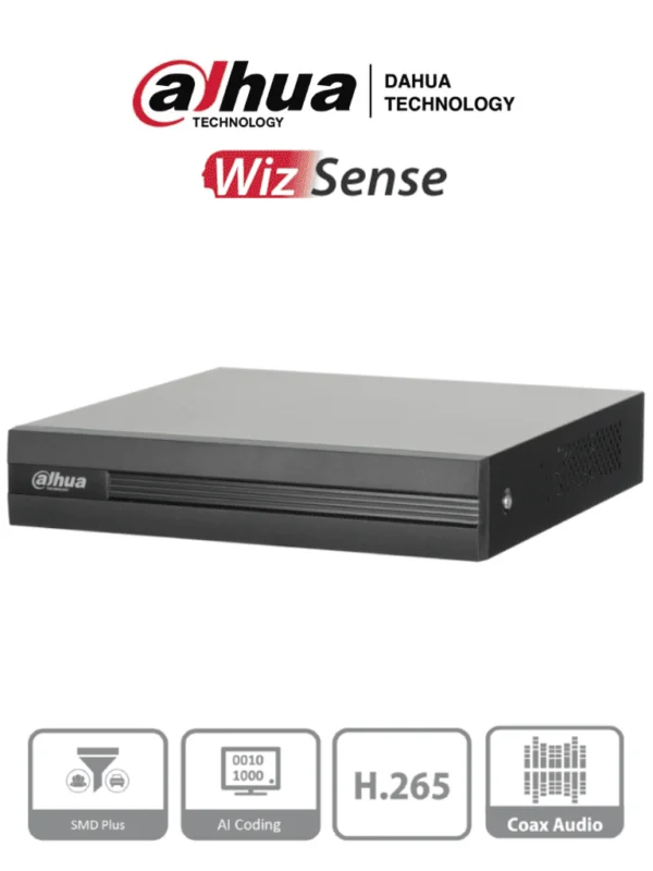 DVR de 4 Canales 5 Megapixeles Lite/ WizSense/ Cooper-I/ H.265+/ 4 Canales+2 IP o Hasta 6 Canales IP/ 4 Canales con SMD Plus/ Busqueda Inteligente (Humanos y Vehiculos)/ Codificación Inteligente/ 1 Puerto Sata 6TB/