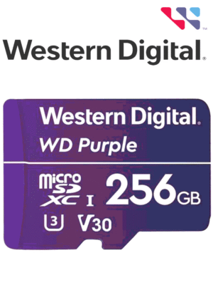 Memoria de 256GB Micro SDXC/ Linea Purple/ Clase 10 U1/ Lectura 50MB/ Escritura 40MB/ Especializada para Videovigilancia