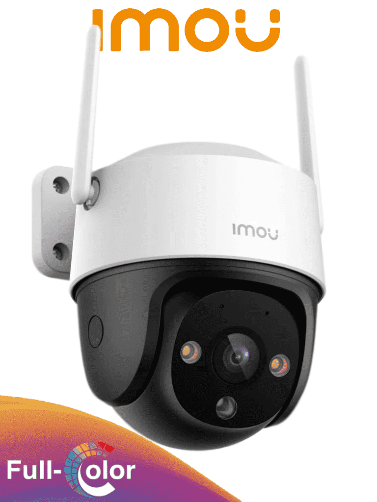 Cámara IP PT de 3MP con WiFi ofrece Full Color, audio bidireccional, 30m, micrófono y altavoz, disuasión activa sirena 110dB, autotracking, ranura MicroSD e IP66.